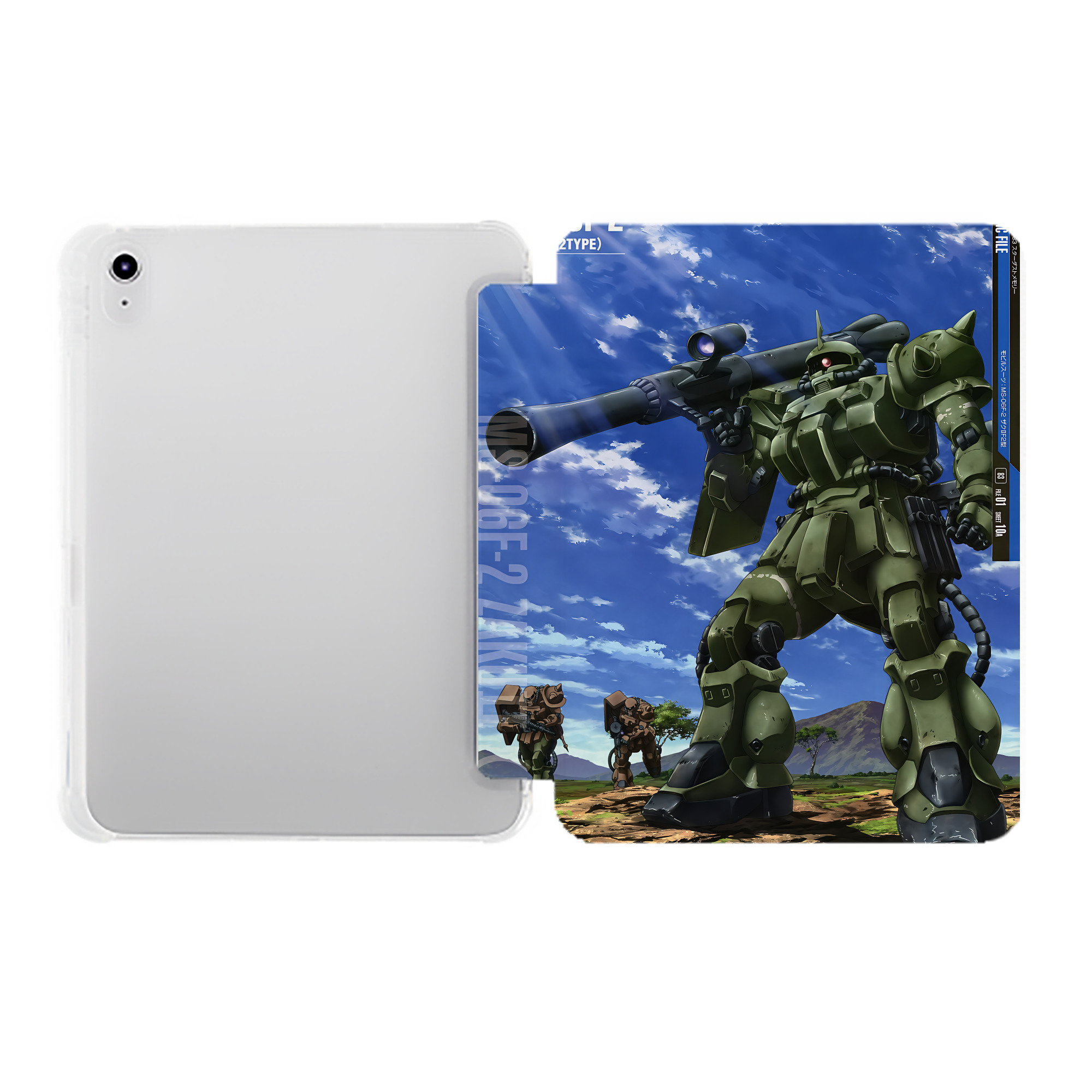 （画像用） 機動戦士ガンダム Mobile Suit Gundam IPad ケース ペン収納付き 三つ折りスタンド PUレザー×シリコン 対応機種9.5/10.5/10.9インチ